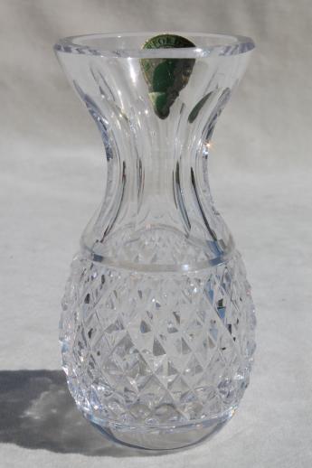 photo of Waterford crystal Colleen bud vase w/ original label, pineapple shape #1