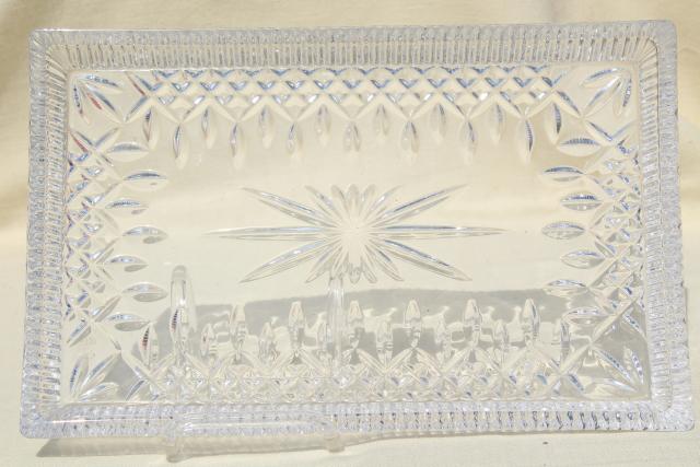 photo of Waterford crystal Lismore pattern sandwich serving tray or vanity table tray #1