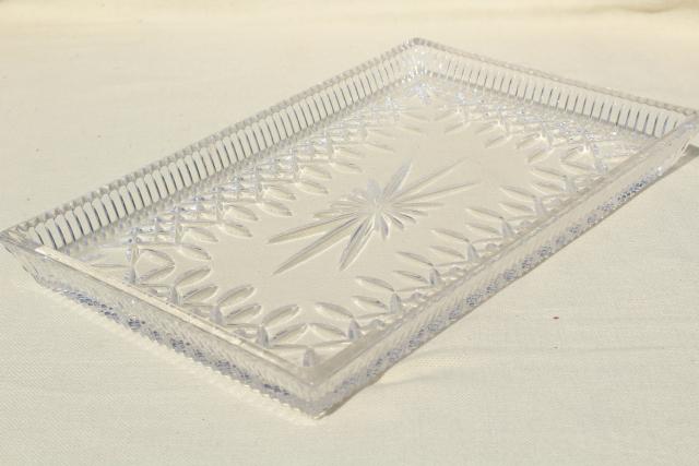 photo of Waterford crystal Lismore pattern sandwich serving tray or vanity table tray #3