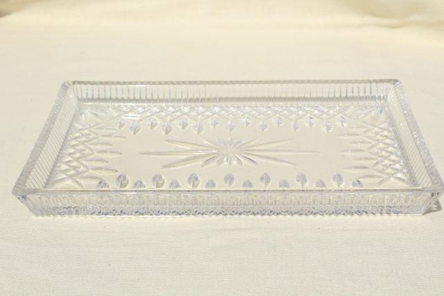 photo of Waterford crystal Lismore pattern sandwich serving tray or vanity table tray #4