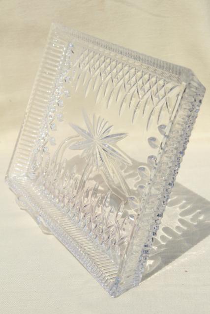 photo of Waterford crystal Lismore pattern sandwich serving tray or vanity table tray #7