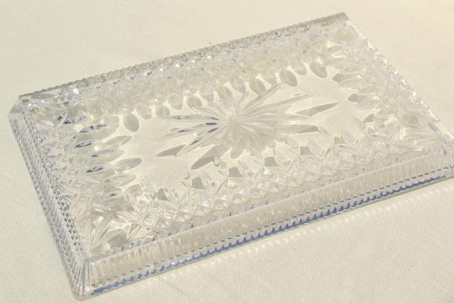 photo of Waterford crystal Lismore pattern sandwich serving tray or vanity table tray #8