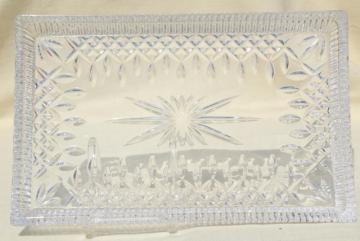 catalog photo of Waterford crystal Lismore pattern sandwich serving tray or vanity table tray