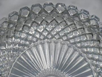 catalog photo of Waterford pattern, vintage Anchor Hocking glass round platter or sandwich plate