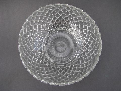 photo of Waterford vintage Hocking waffle pattern glass salad bowl #1