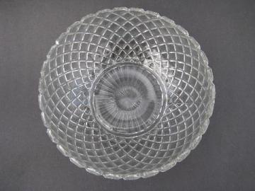 catalog photo of Waterford vintage Hocking waffle pattern glass salad bowl