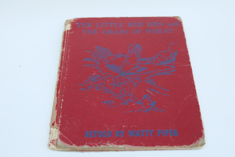 photo of Watty Piper story of The Little Red Hen antique picture book, vintage 1927  #1