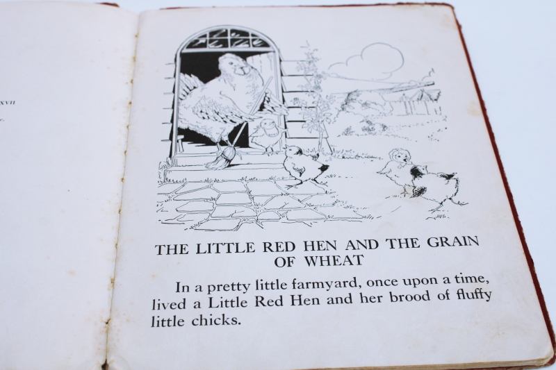 photo of Watty Piper story of The Little Red Hen antique picture book, vintage 1927 #6