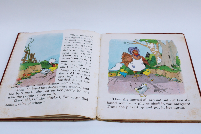photo of Watty Piper story of The Little Red Hen antique picture book, vintage 1927 #7
