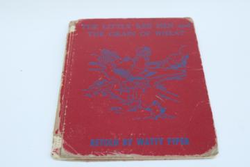 catalog photo of Watty Piper story of The Little Red Hen antique picture book, vintage 1927 