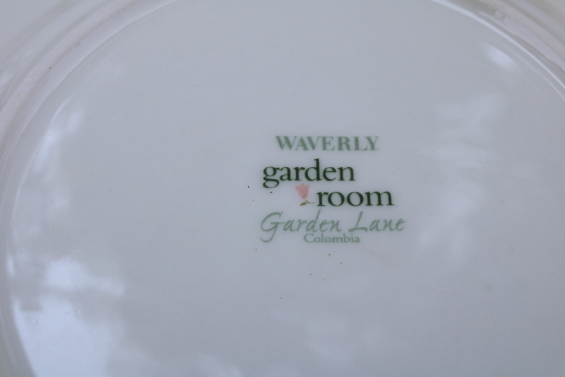 photo of Waverly Garden Lane salad plates large pink tulips floral chintz pattern  #3