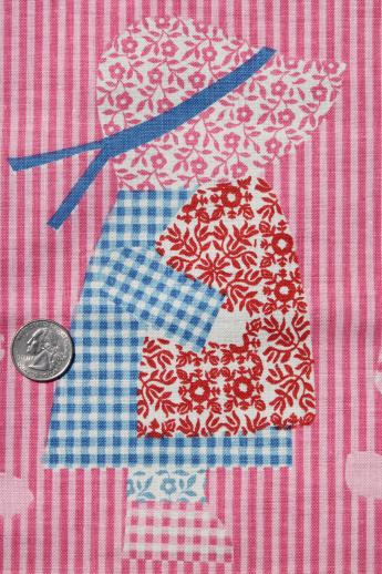 photo of Waverly Hoe-Down print cotton, Sunbonnet Sue & Sam cheater quilt decorator fabric #2