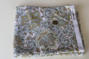 catalog photo of Waverly Inspirations blue yellow cream paisley print cotton decorator fabric