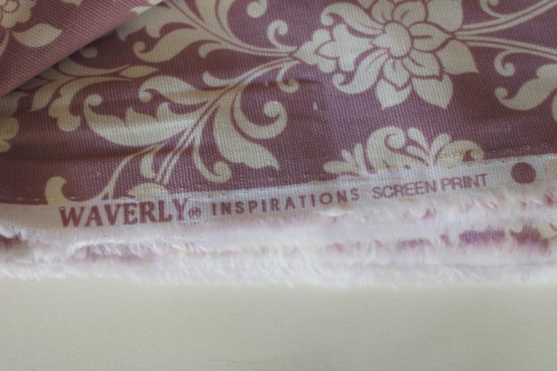 photo of Waverly Inspirations lavender & cream brocade print cotton decorator fabric #3