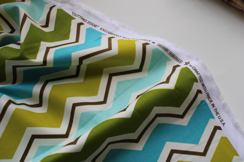 photo of Waverly Modern Essentials cotton fabric cutting edge chevrons print meadow colorway #2