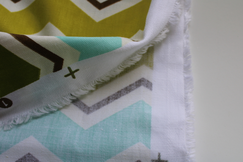 photo of Waverly Modern Essentials cotton fabric cutting edge chevrons print meadow colorway #3