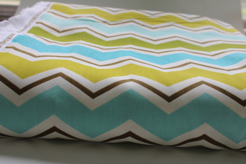 photo of Waverly Modern Essentials cotton fabric cutting edge chevrons print meadow colorway #4