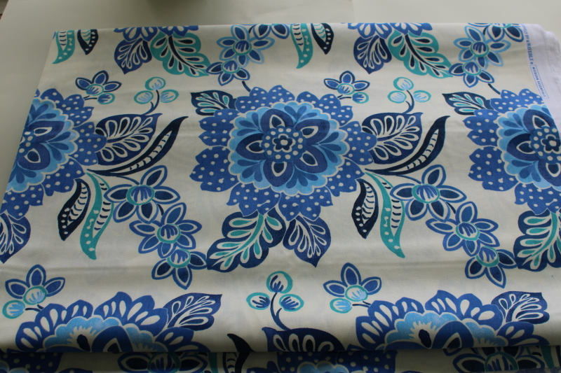 photo of Waverly Modern Essentials cotton fabric tilt & twirl blueberry blue ming style floral #1