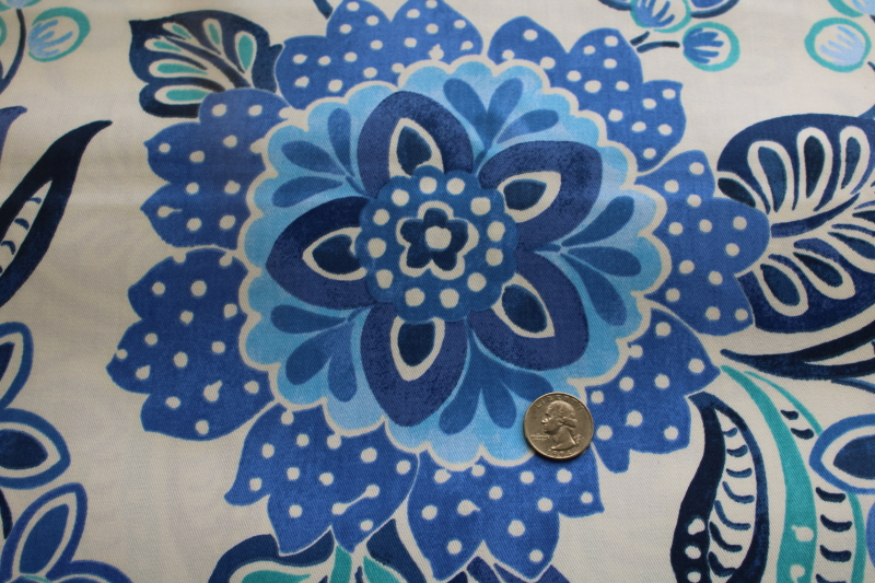 photo of Waverly Modern Essentials cotton fabric tilt & twirl blueberry blue ming style floral #2