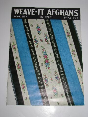 photo of Weave-it loom afghans to make, vintage needlework pattern booklet #1