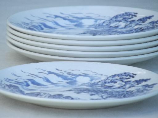 photo of Wedgwood Countryside blue & white china bread & butter plates, set of 6  #2