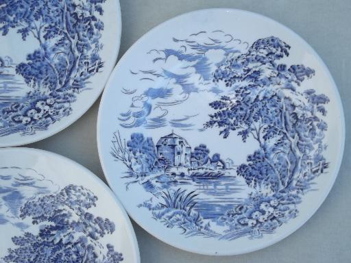 photo of Wedgwood Countryside blue & white china bread & butter plates, set of 6  #3