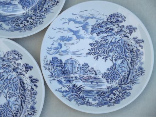 photo of Wedgwood Countryside blue & white china bread & butter plates, set of 8  #3