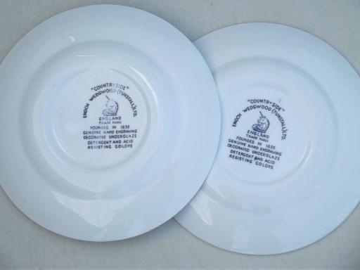 photo of Wedgwood Countryside blue & white china bread & butter plates, set of 8  #4