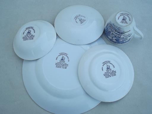 photo of Wedgwood Countryside blue & white china, plates, bowls, cups and saucers #6