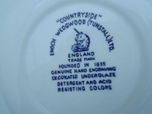 photo of Wedgwood Countryside blue & white china, plates, bowls, cups and saucers #7