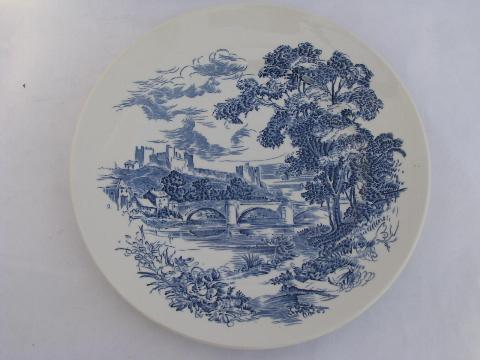 photo of Wedgwood Countryside, large lot of dinner plates, vintage blue/white china #2