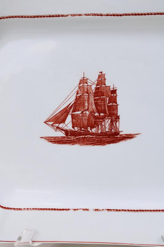 photo of Wedgwood English ironstone china, vintage tall ships clipper Flying Cloud platter #2