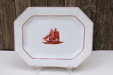 catalog photo of Wedgwood English ironstone china, vintage tall ships clipper Flying Cloud platter