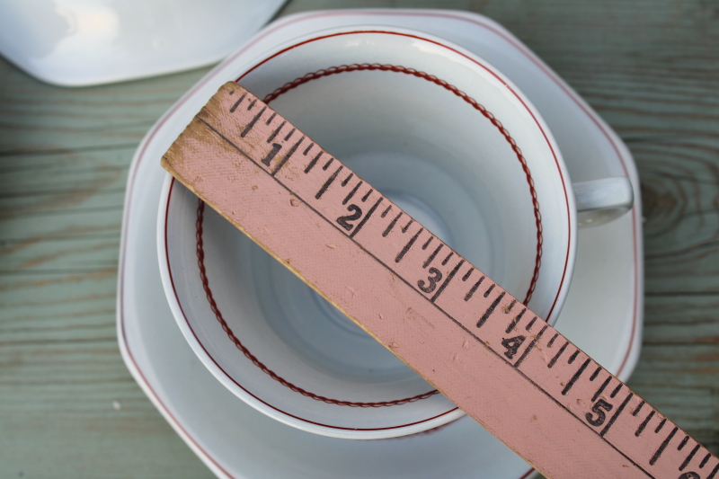 photo of Wedgwood Flying Cloud sailing ships pattern ironstone oversized cups & saucers, vintage china set  #8
