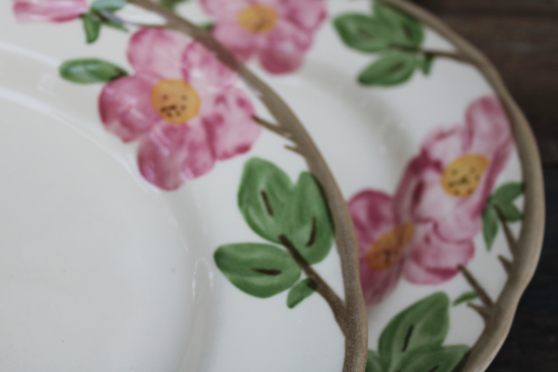 photo of Wedgwood Franciscan Desert Rose pattern dinner plates set of 6, 1990s vintage, large 11 inch plates  #2