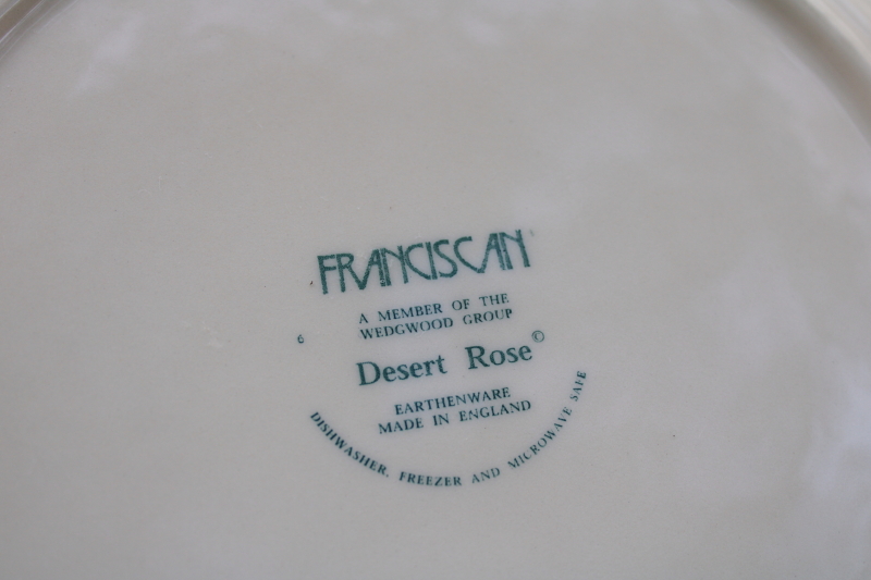 photo of Wedgwood Franciscan Desert Rose pattern dinner plates set of 6, 1990s vintage, large 11 inch plates  #5