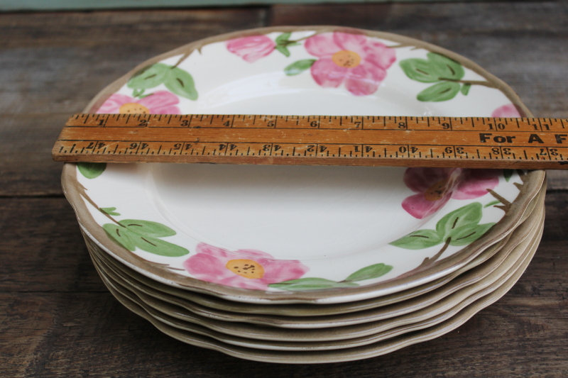 photo of Wedgwood Franciscan Desert Rose pattern dinner plates set of 6, 1990s vintage, large 11 inch plates  #6