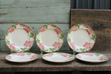 catalog photo of Wedgwood Franciscan Desert Rose pattern dinner plates set of 6, 1990s vintage, large 11 inch plates 