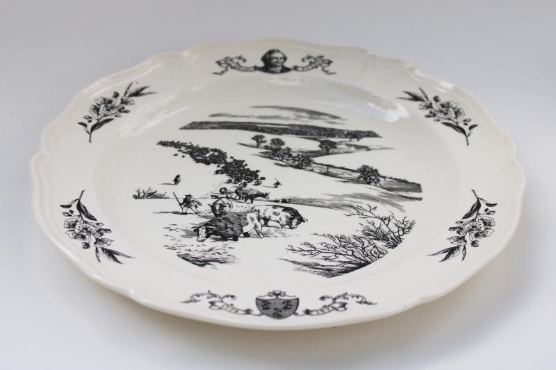 photo of Wedgwood black transferware china plate Connecticut 1776 scenes of American history #1