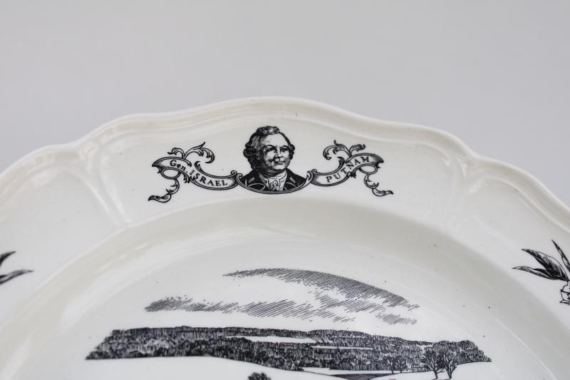 photo of Wedgwood black transferware china plate Connecticut 1776 scenes of American history #3