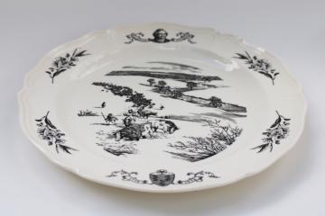 catalog photo of Wedgwood black transferware china plate Connecticut 1776 scenes of American history