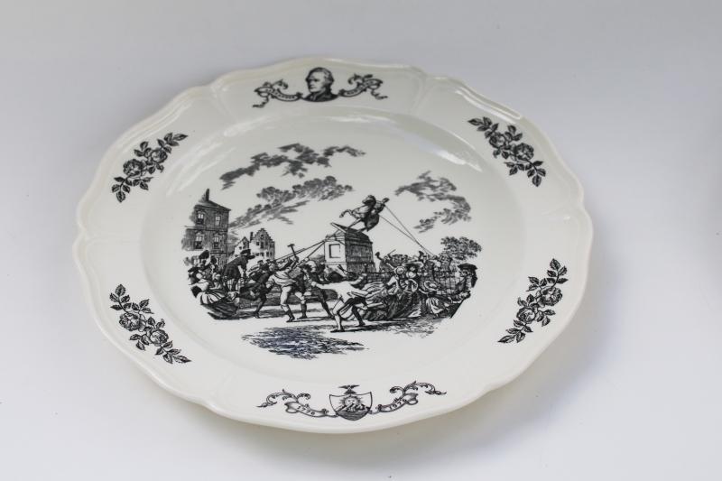 photo of Wedgwood black transferware china plate New York 1776 scenes of American history #1