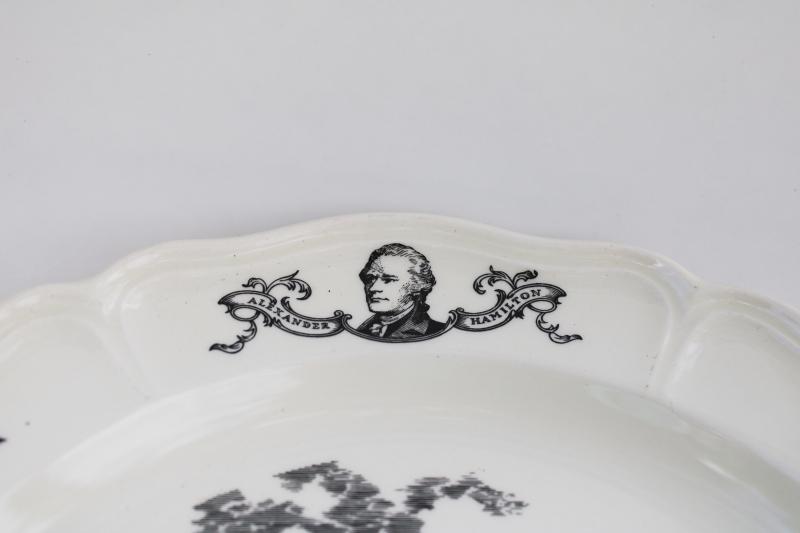 photo of Wedgwood black transferware china plate New York 1776 scenes of American history #3