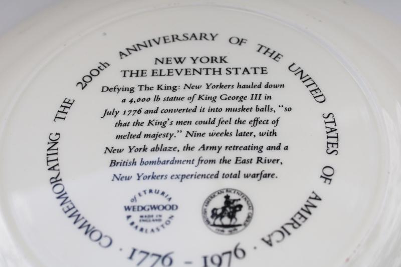 photo of Wedgwood black transferware china plate New York 1776 scenes of American history #5