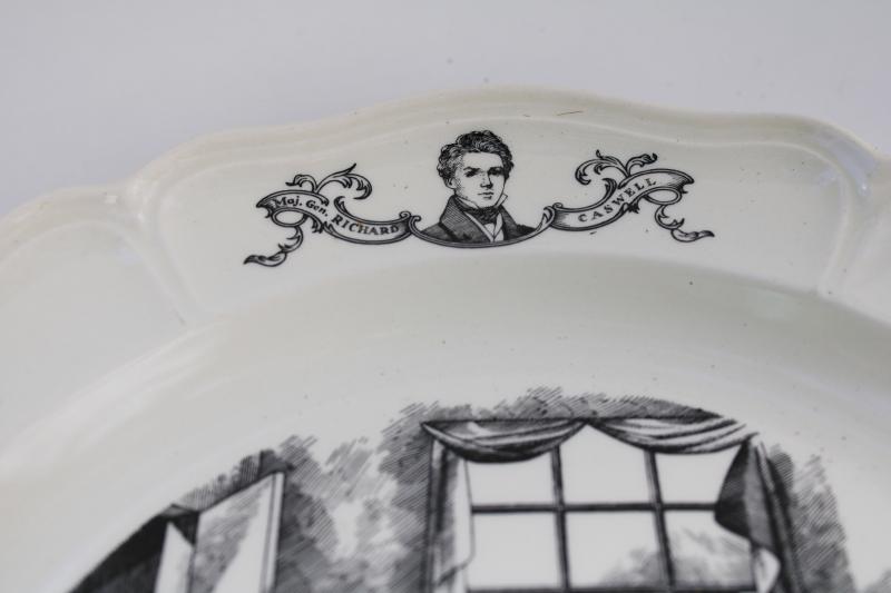 photo of Wedgwood black transferware china plate North Carolina 1776 scenes of American history #3