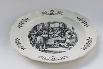 catalog photo of Wedgwood black transferware china plate North Carolina 1776 scenes of American history