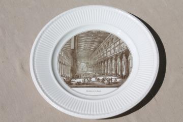 catalog photo of Wedgwood china Piranesi engraving collector's plate, interior of St. Paul basilica