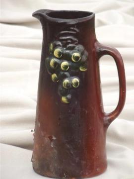 catalog photo of Weller art pottery pitcher, arts & crafts  vintage  Floretta Weller mark