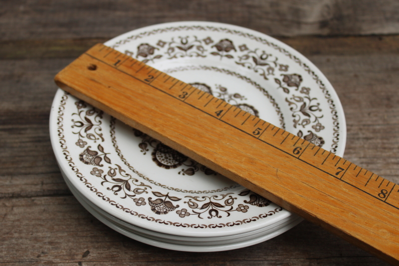 photo of Wellesley brown transferware china, dessert or bread & butter plates vintage Wood & Sons Staffordshire #6