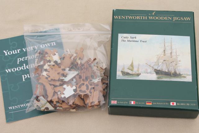 photo of Wentworth wooden jigsaw puzzle, small wood picture puzzle Cutty Sark painting #3